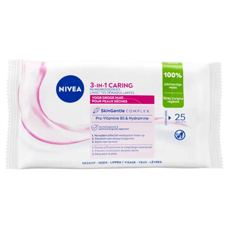 Nivea 3-in-1 Verzachtende Reinigingsdoekjes | 25 stuks