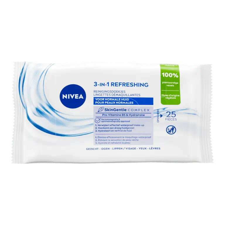 Nivea 3-in-1 Verfrissende Reinigingsdoekjes | 25 stuks